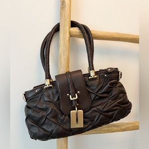 HUGO BOSS (NEW) 90’s Pintucked Leather Shoulder Bag